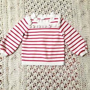 Gap Ruffle Sweater 2 year (toddler) Red and White stripes